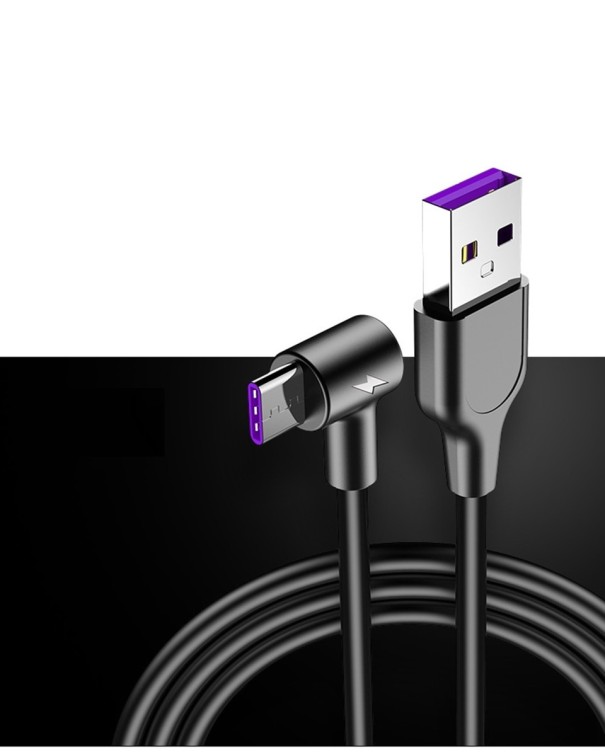 Lomený dátový kábel USB na USB-C čierna 3 m