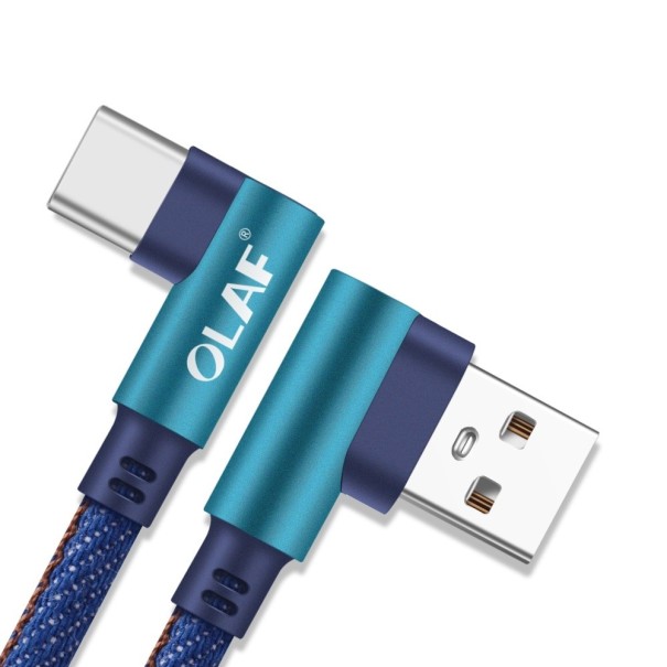 Lomený dátový kábel USB na USB-C K295 modrá 2 m