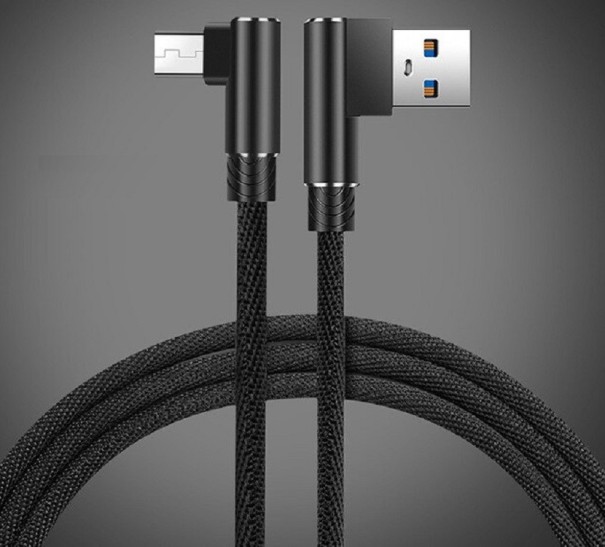 Lomený kabel pro USB na Micro USB černá 2 m