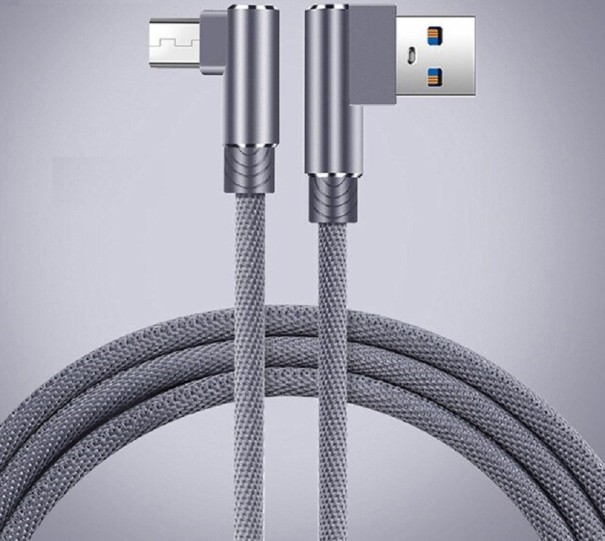 Lomený kabel pro USB na Micro USB šedá 1 m