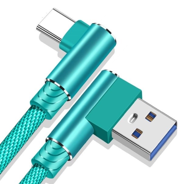 Lomený kabel USB / USB-C K534 tyrkysová 3 m