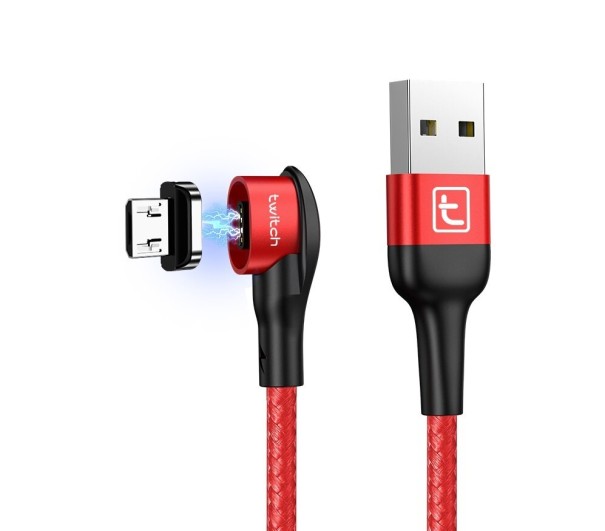 Lomený magnetický USB kábel K473 červená 1 m 2