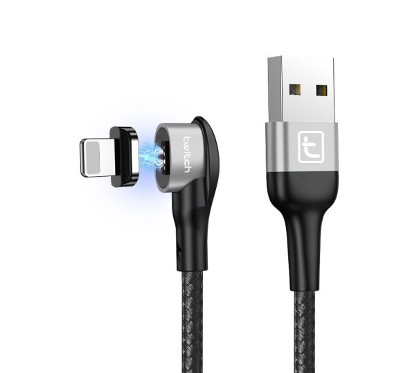 Lomený magnetický USB kábel K473 čierna 1 m 3