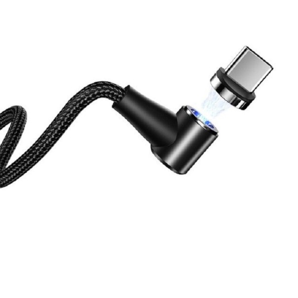 Lomený magnetický USB kábel K618 čierna 2 m 2