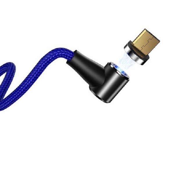 Lomený magnetický USB kabel K618 modrá 1 m 3