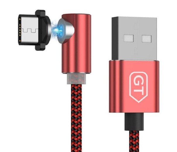 Lomený magnetický USB kábel K649 červená 2 m 2