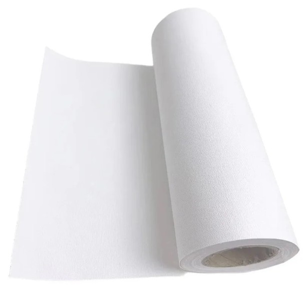 Lona de algodón 5m rollo blanco vacío para pintura al óleo y pigmentos acrílicos pintura artística profesional ancho 47 cm 1