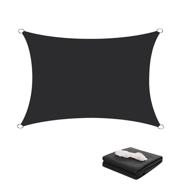 Lona impermeable de sombra tipo toldo 300 x 600 cm Lona de poliéster para jardín terraza balcón piscina playa tienda sombrilla camping al aire libre negro