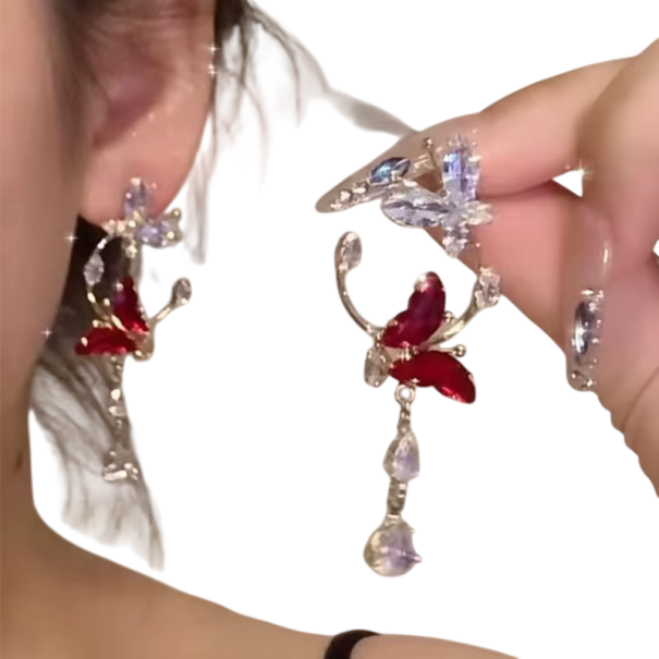 Long Drop Zircon Earrings for Women with Butterfly Design for Weddings, Parties and Everyday Wear 1