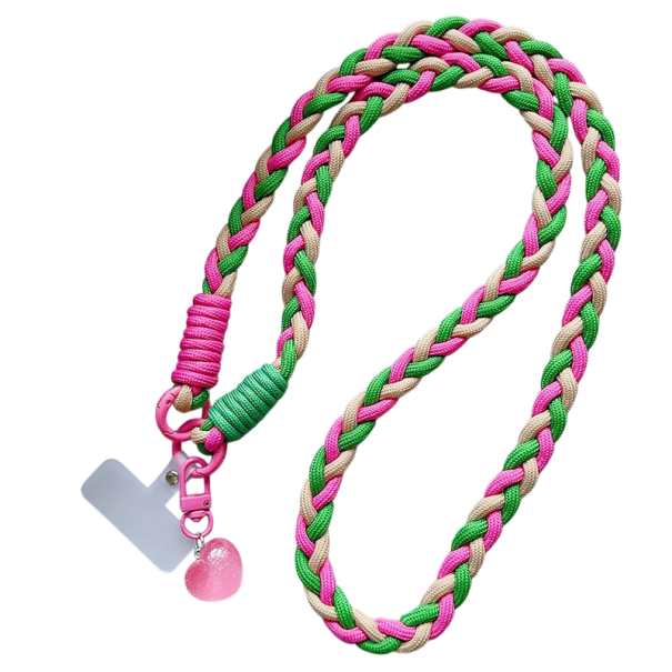 Long Neck Strap for Phone Universal Mobile Phone Lanyard Creative Decorative Mobile Strap Practical Phone Cord pink-green
