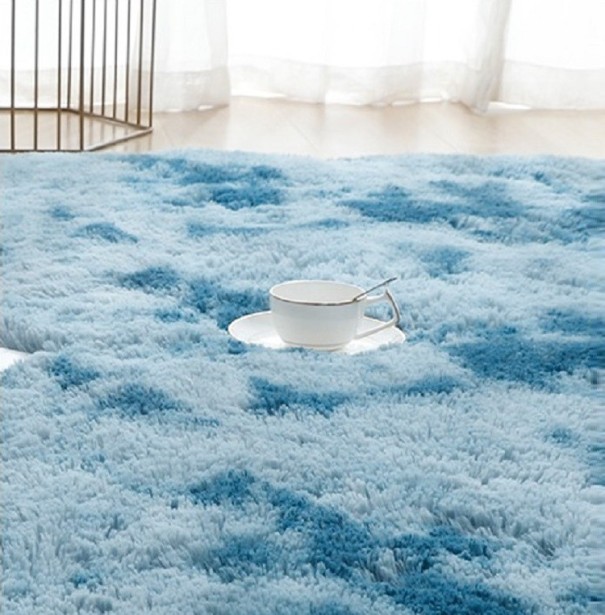Long Pile Rug 40x60 cm blue