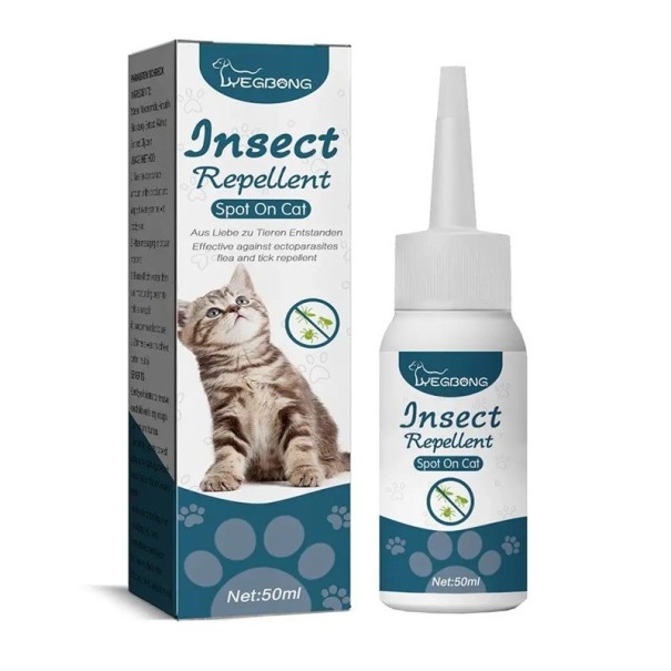 Loppedråber 50 ml til hunde og katte. Afvisende middel mod flåter, lus og mider. Kløe lindring. Behandling af hudsvamp. Pelspleje. 1