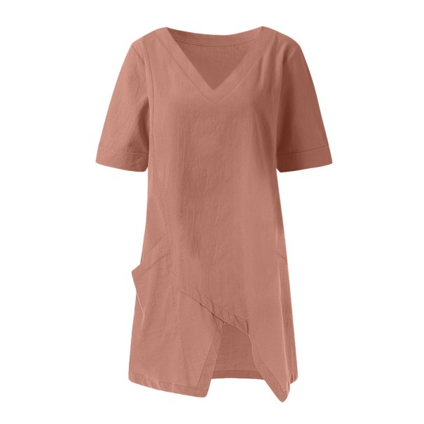Løs asymmetrisk dametop orange XL