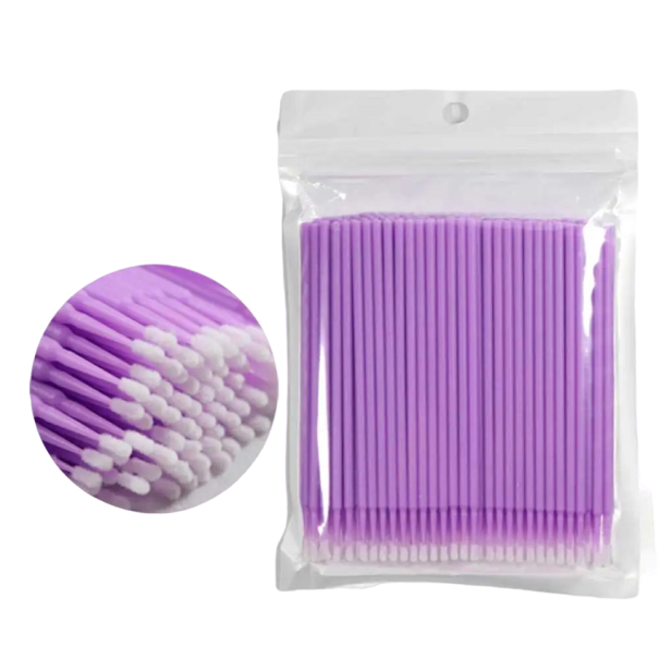 Lösögonfransapplikator 100 st 2 mm Micro Brush Kosmetiskt verktyg lila