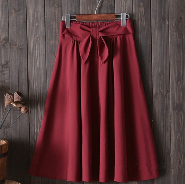 Losse damesrok met strik rood