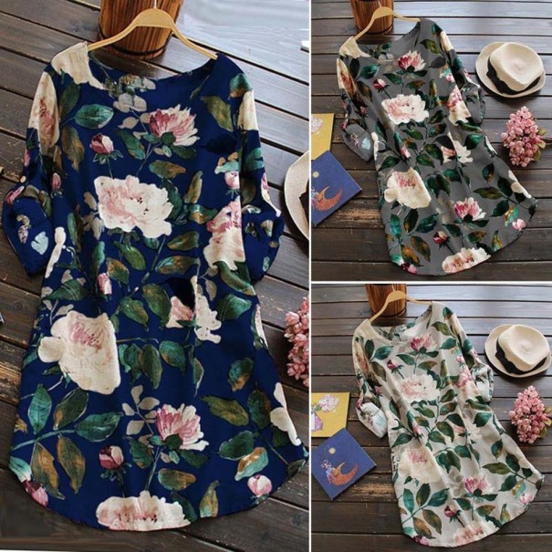 Losse jurk met bloemenprint