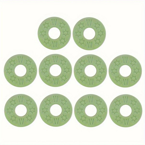 Lot de 10 sangles de verrouillage en caoutchouc pour guitare électrique et basse, professionnelles, couleur neutre, antidérapantes vert