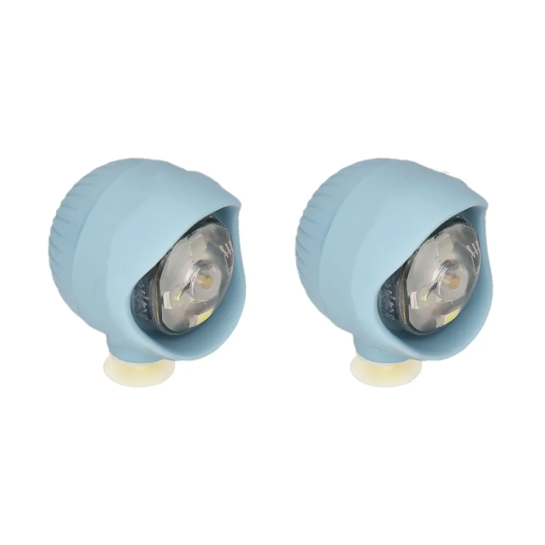 Lot de 2 lampes LED pour chaussures, éclairage de sécurité pour la course nocturne, la promenade du chien, 3 modes clignotants, décoration pour chaussures de sport bleu clair