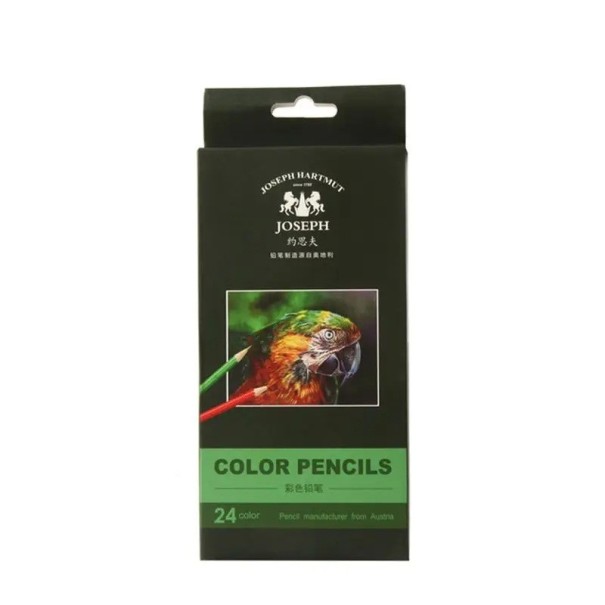 Lot de 24 crayons de couleur à l’huile en bois pour le dessin et l’esquisse Crayons pastel d’art pour l’enseignement scolaire et les fournitures 1
