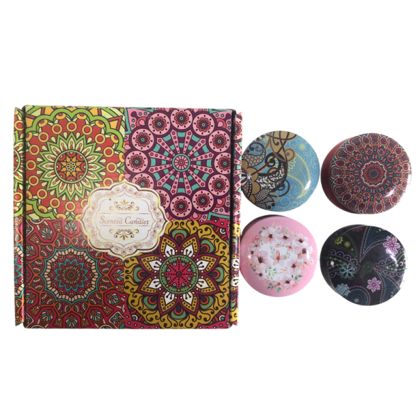 Lot de 4 bougies parfumées à la cire de soja Aromathérapie pour la maison Cadeau pour femme et homme Bougies de relaxation Durée de combustion de 15h 1