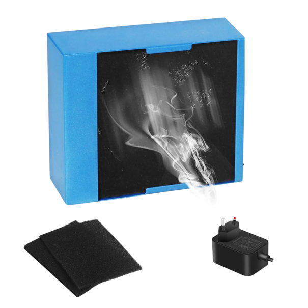 Lötrauchabsauger 30W kompakter Ventilator 16 × 13,5 × 5 cm mit Aktivkohlefilter zum Absaugen von Rauch beim Löten blau