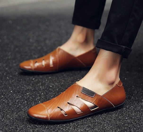 Louis läder loafers för män ljusbrun 46