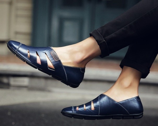 Louis leren loafers voor heren donkerblauw 38