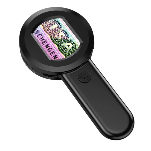 Loupe numérique 2" avec lumière UV 100x de grossissement USB-C 500 mAh pour Windows/Mac Photographie Enregistrement vidéo Loupe d'inspection 1