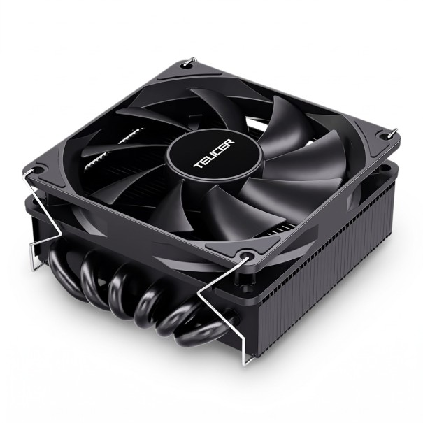 Low Profile CPU Cooler TEUCER UT45 Series Cooling Performance 150 W Height 45 mm 95 x 92 x 45 mm Heat Pipes with Fan For ITX black