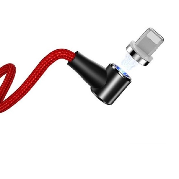 Λοξός μαγνητικός USB καλώδιο K618 κόκκινο 1 μ. 1