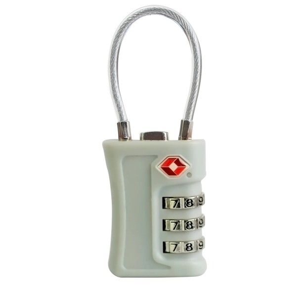 Lucchetto da viaggio per valigia con codice numerico a tre cifre 3,6 × 4 × 8 cm lega di zinco lucchetto di sicurezza multicolore per bagagli grigio chiaro