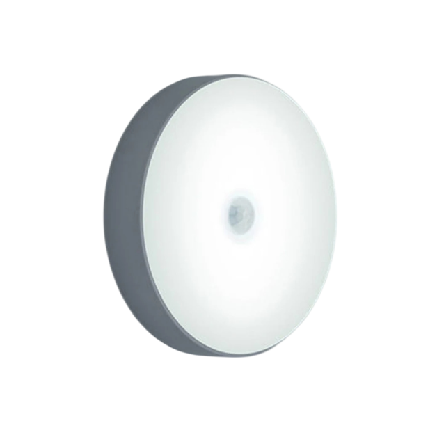 Luce notturna rotonda 8,3 x 8,3 x 2 cm LED sensore di movimento USB ricaricabile luce da parete per camera da letto corridoio bagno energeticamente 1
