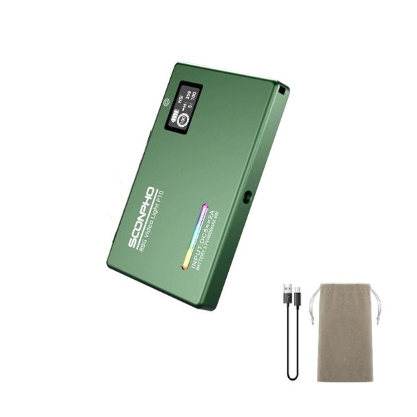 Luce video LED RGB per fotocamera verde