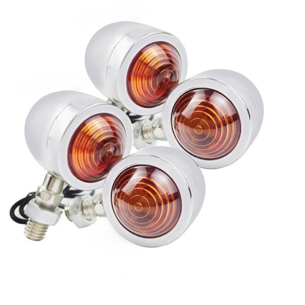 Luces de advertencia universales para motocicletas, 4 unidades plateado