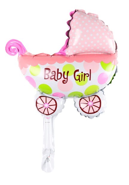 Luftballons in Form eines Kinderwagens J472 rosa