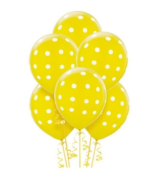 Luftballons mit Tupfen - 10 Stück gelb