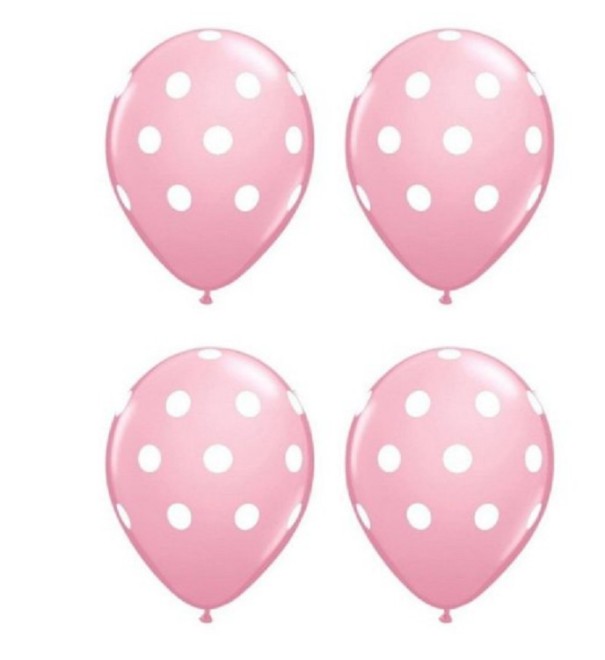 Luftballons mit Tupfen - 10 Stück hellrosa