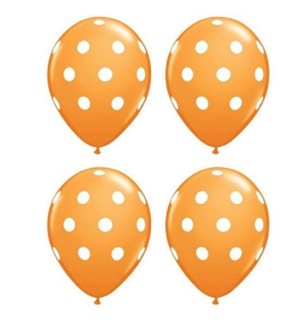 Luftballons mit Tupfen - 10 Stück orange