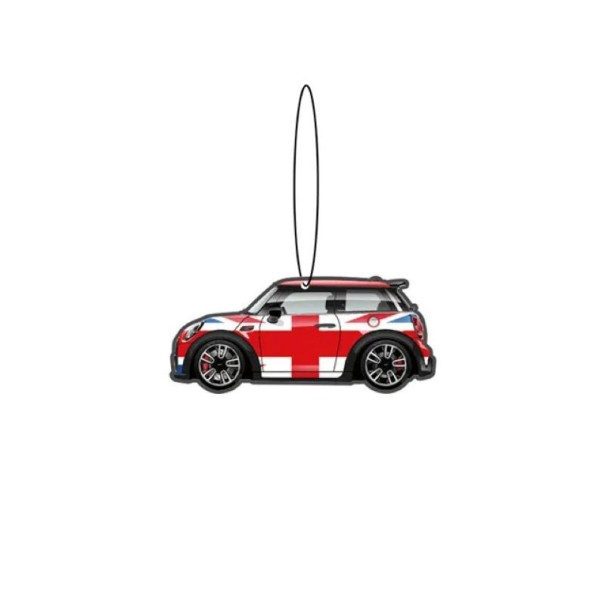 Lufterfrischer für das Auto Mini Cooper aromatherapeutischer Anhänger 4,8 × 9,9 cm rot mit britischer Flagge zum Aufhängen im Auto