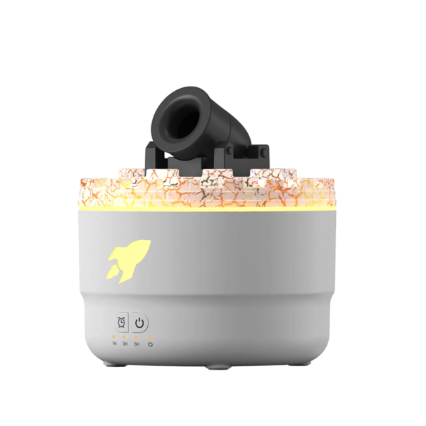 Luftfuktare 200 ml kanonformad USB-driven nattlampa 13,2 x 13,2 x 14,2 cm tyst drift aromaterapi inredningstillbehör vit