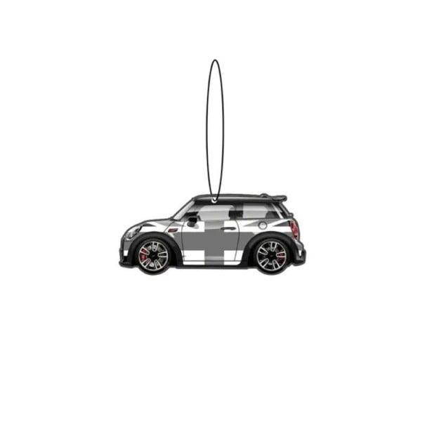 Luftrenare för bil Mini Cooper aromaterapeutisk hänge 4,8 × 9,9 cm grå svart vit med brittisk flagga hängande 1