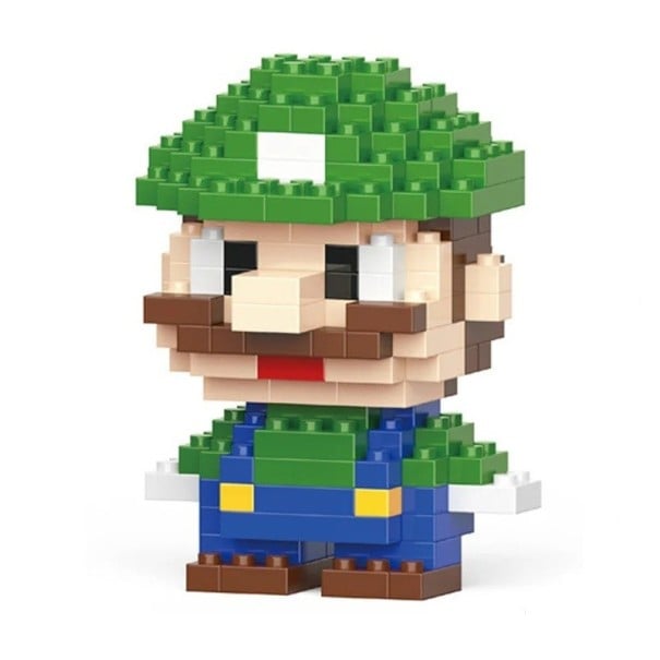 Luigi lasten rakennussarja 4,6 x 3,6 x 6,2 cm 164 osaa Miniatyyri palikoista Videopelihahmo Söpö hahmo Luova rakennussarja lapsille 1