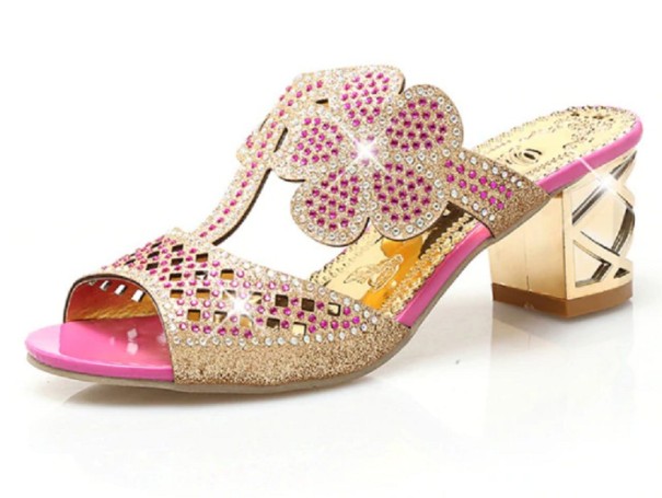 Lujosos zapatos de mujer con flor rosa 38
