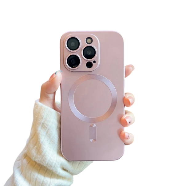 Luksuriøst trådløst opladningsetui til iPhone 17 Magnetisk fastgørelse Beskyttelseshætte med opladning Elegant design rosa