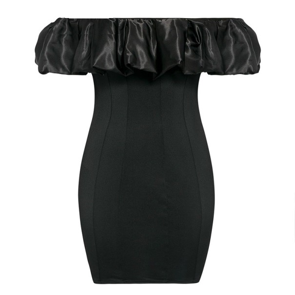 Luksusowa czarna mini sukienka S