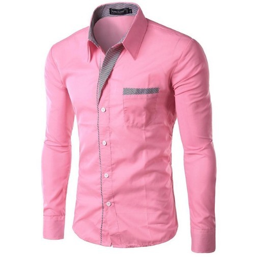 Luksusowa koszula męska - różowa M