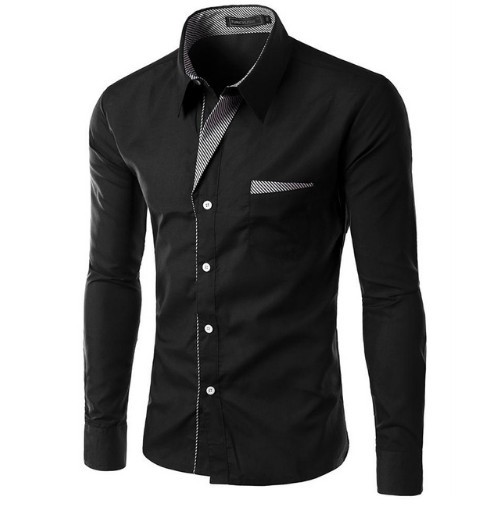 Luksusowa męska koszula - czarna L