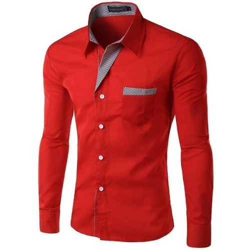 Luksusowa męska koszula - czerwona M