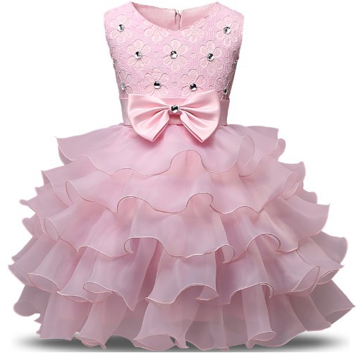 Luksusowa sukienka dziewczęca - różowy 9-12 miesięcy