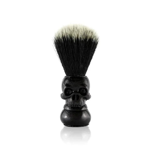 Luksusowa szczotka do golenia w kształcie czaszki 10,8 x 3,5 cm Długie włosie borsucze 3,5 cm Profesjonalne narzędzie do czyszczenia i golenia czarny